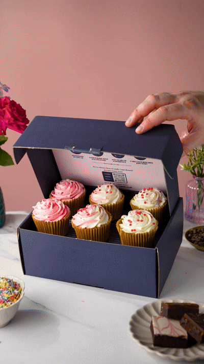 Patisserie Valerie's handmade Pretty In Pink Cupcake Collection cake delivery
