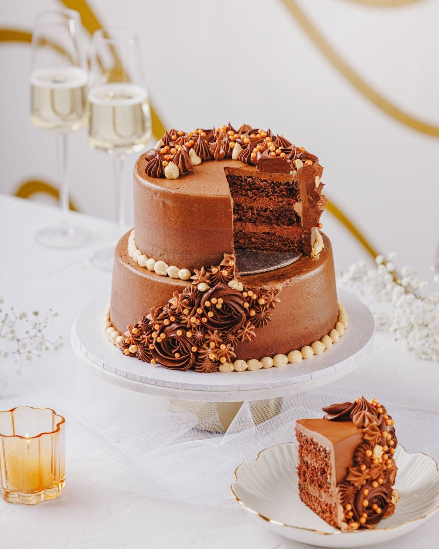 Patisserie Valerie's handmade Luxurious Chocolate Wedding Cake cake delivery