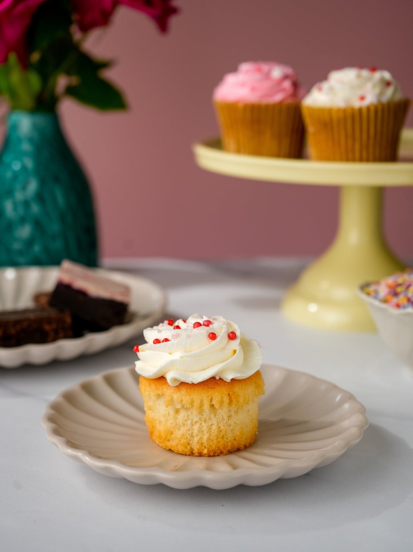 Patisserie Valerie's handmade Pretty In Pink Cupcake Collection cake delivery