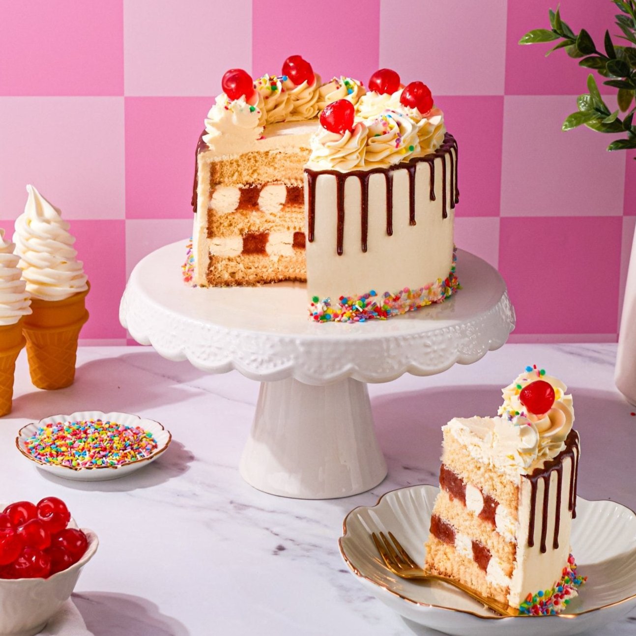 Patisserie Valerie's handmade Sweet Treat Sundae Cake cake delivery