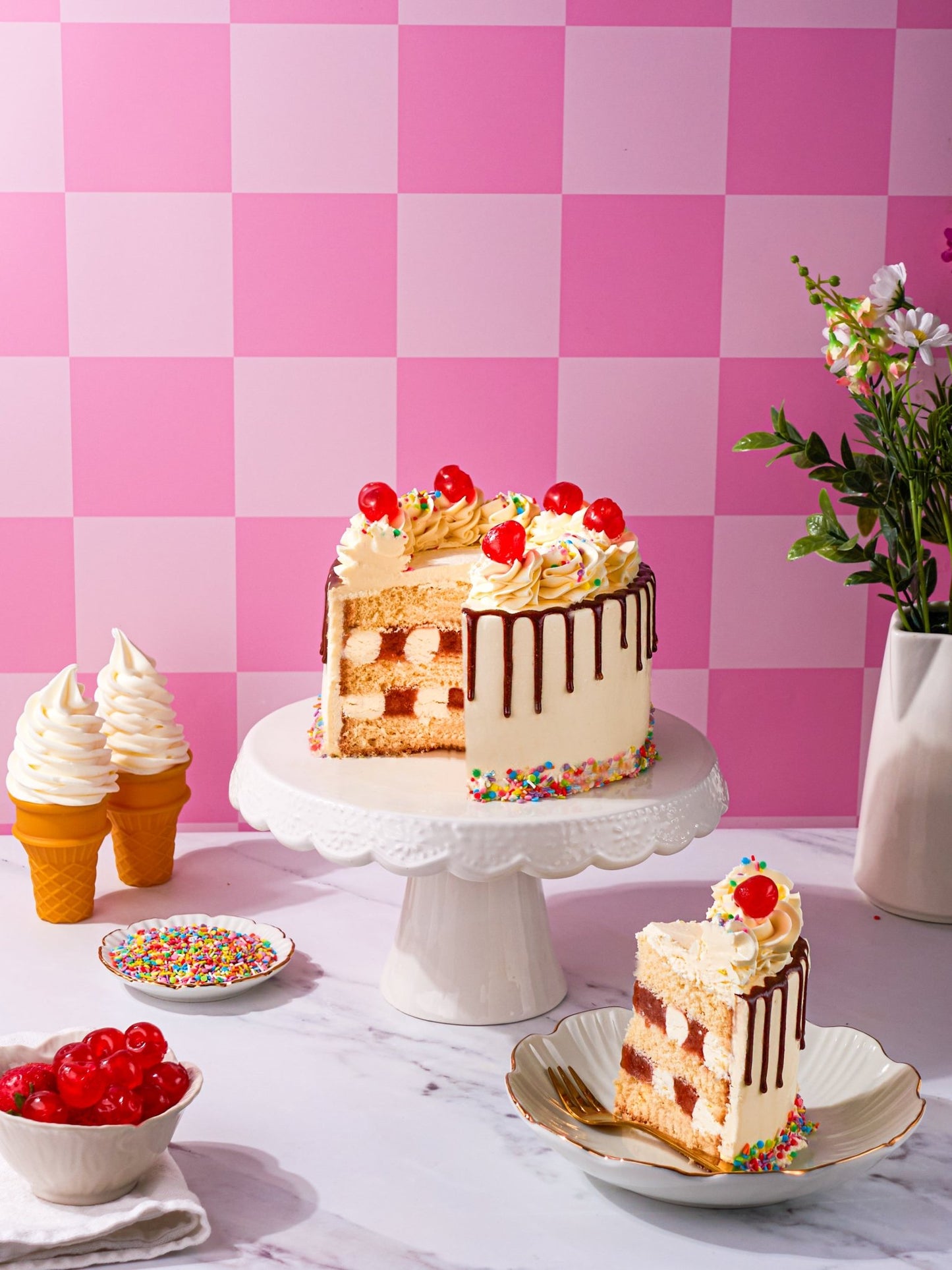 Patisserie Valerie's handmade Sweet Treat Sundae Cake cake delivery