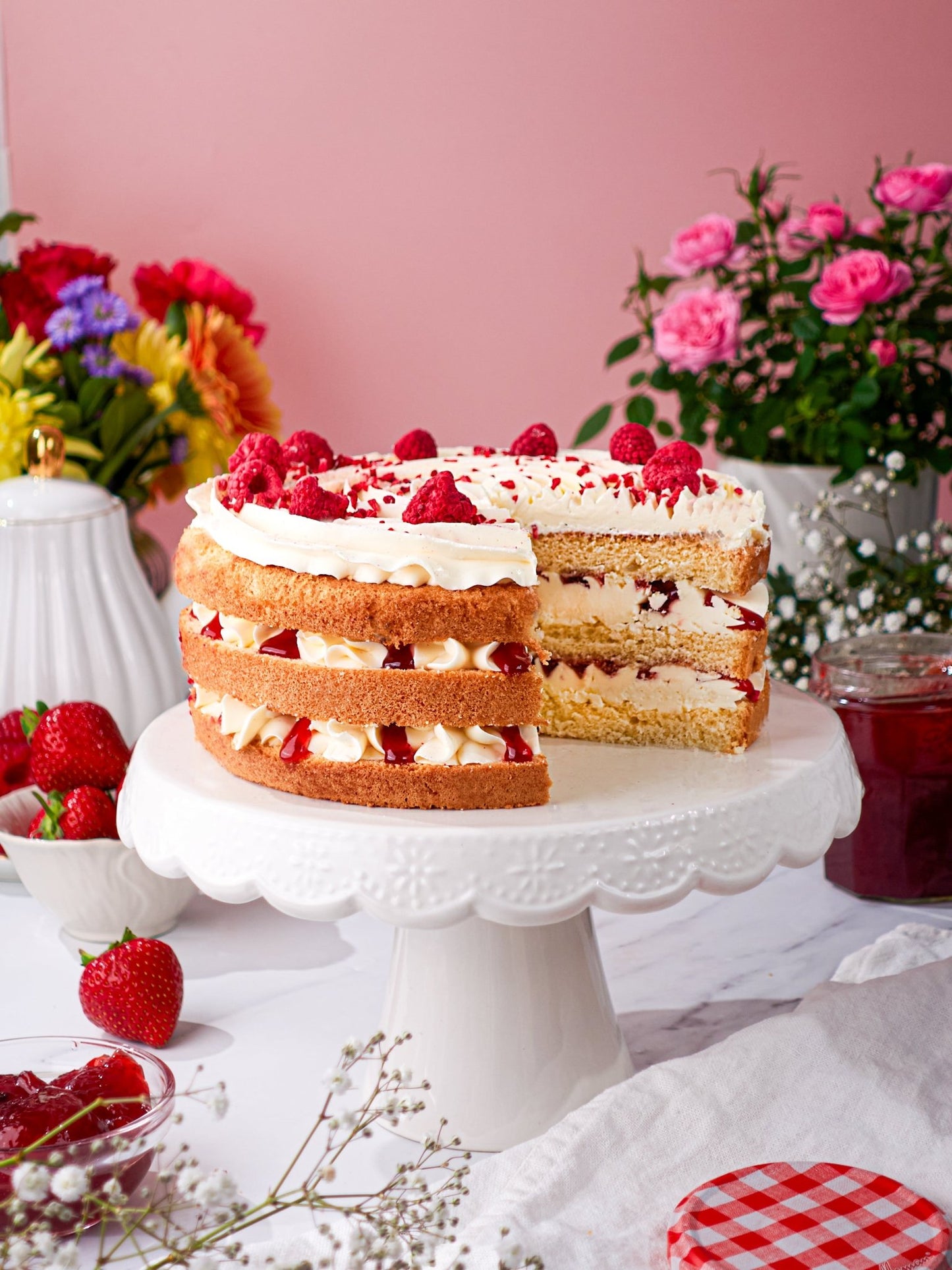 Patisserie Valerie's handmade Victoria Sponge Cake cake delivery