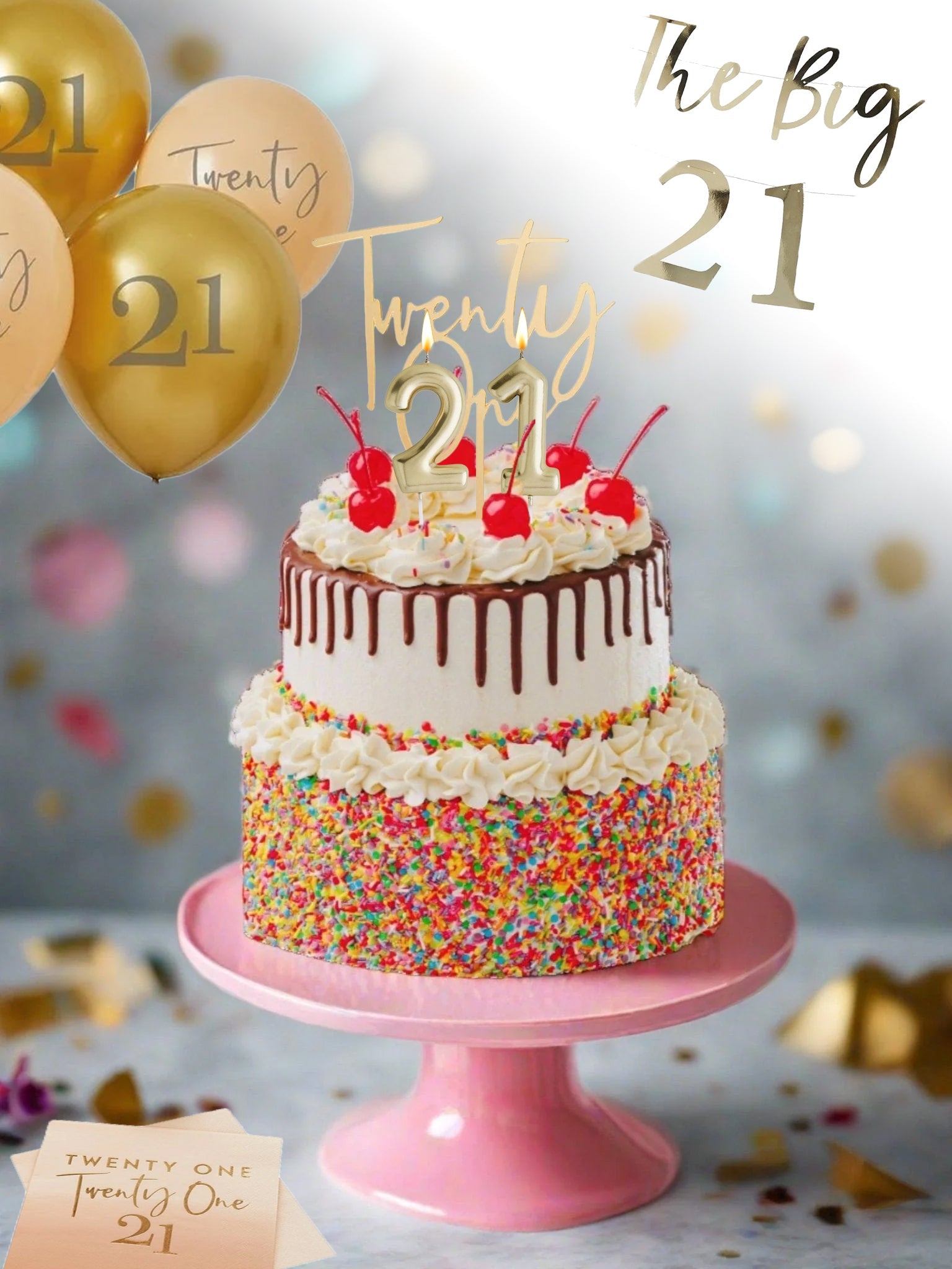 Patisserie Valerie's handmade 21st Birthday Cake Bundle - Ice Cream Sundae Cake cake delivery 