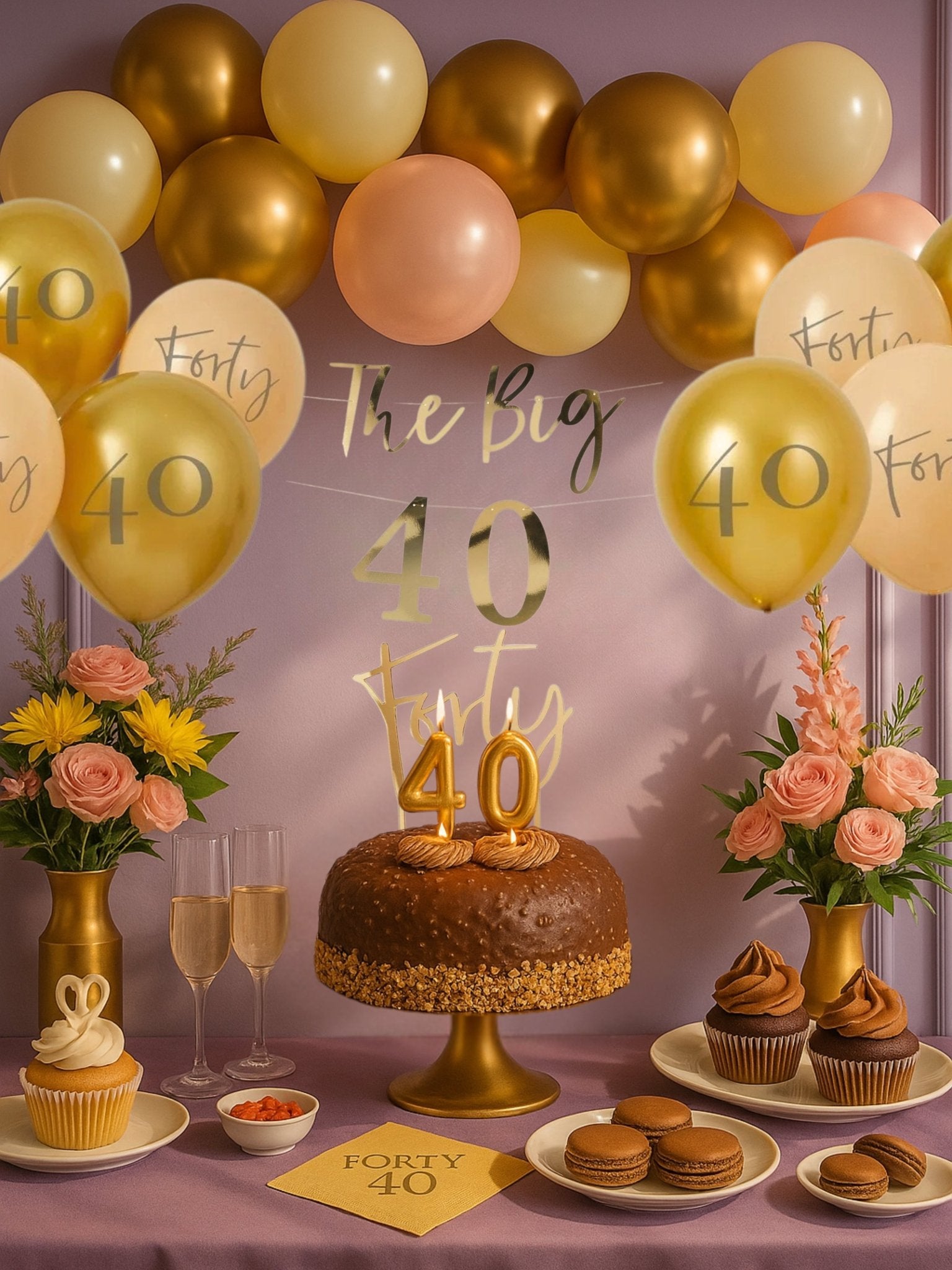 Patisserie Valerie's handmade 40th Birthday Bundle - Luxury Nutella Dome Cake cake delivery 