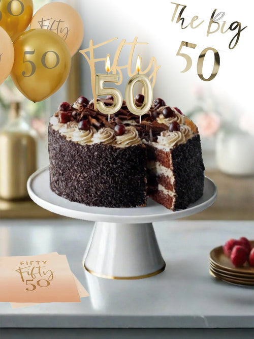 50th Birthday Cake Bundle - Black Forest Gateau
