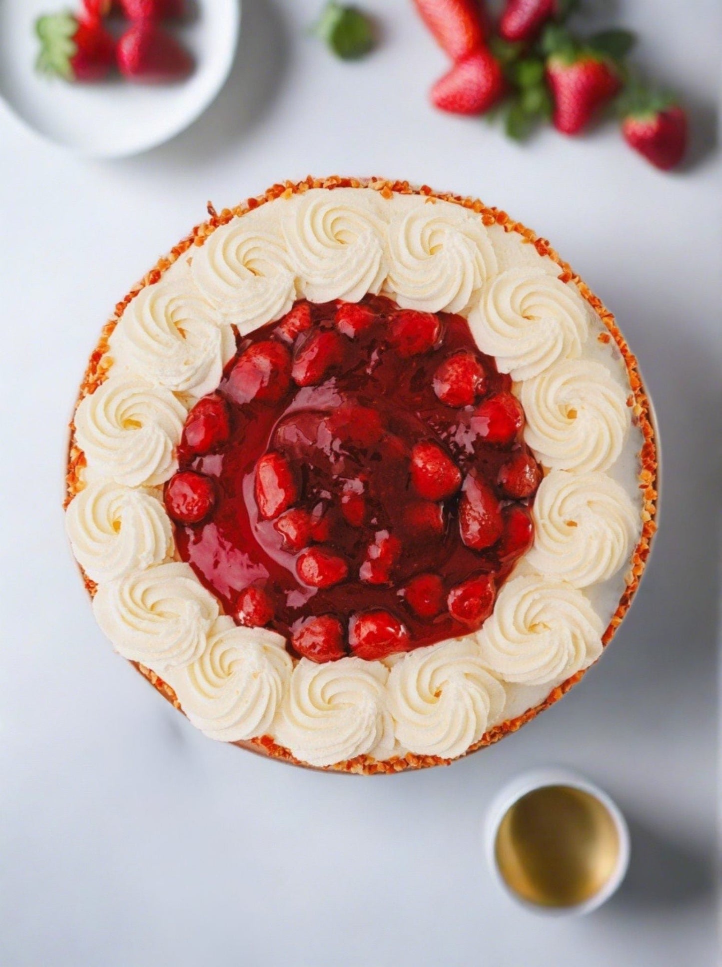Patisserie Valerie's handmade 50th Birthday Cake Bundle - Classic Strawberry Gateaux cake delivery 