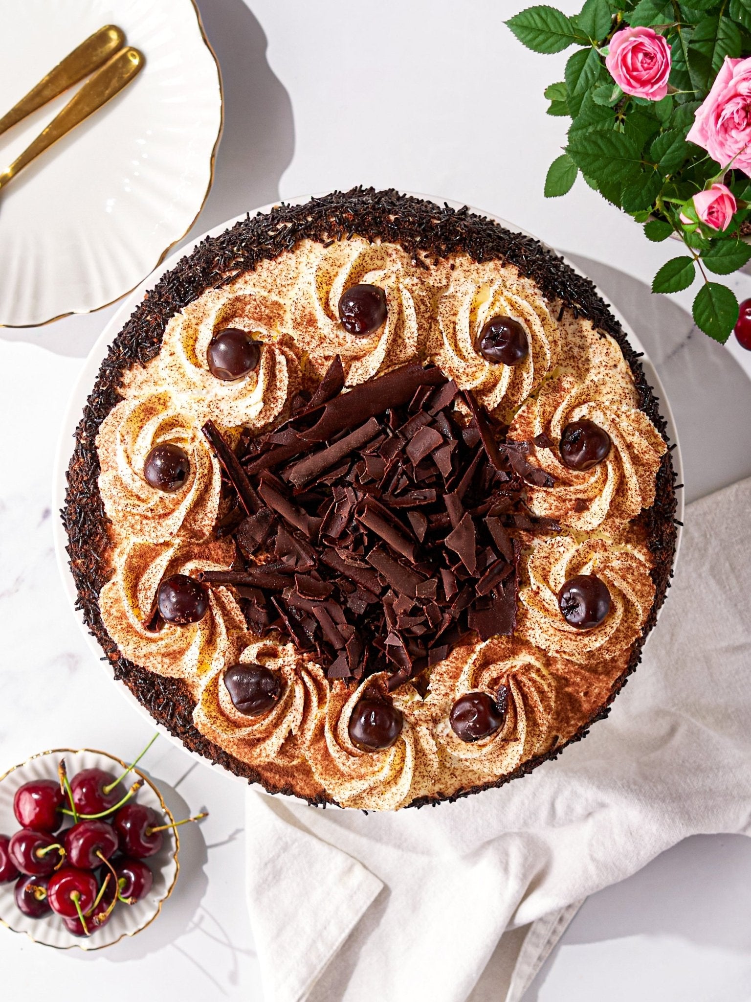 Patisserie Valerie's handmade 70th Birthday Cake Bundle - Black Forest Gateau cake delivery 