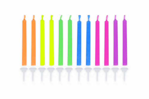 Angel Flames Coloured Party Candles - 12 Pack