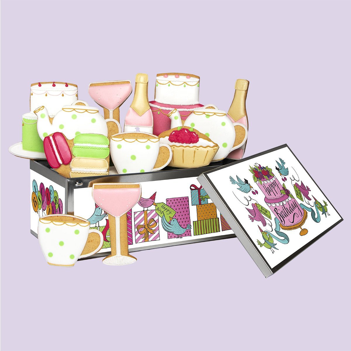 Biscuiteers Afternoon Tea Birthday Luxe Tin - Patisserie Valerie