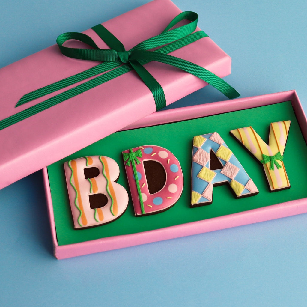 Biscuiteers BDAY Card Letterbox Biscuits - Patisserie Valerie