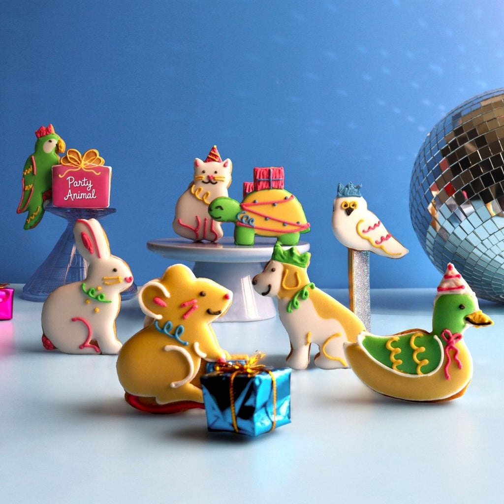 Biscuiteers Birthday Party Animals Biscuit Tin - Patisserie Valerie