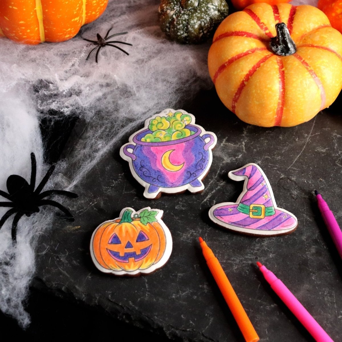 Biscuiteers Halloween DIY Colour in Letterbox Biscuits - Patisserie Valerie