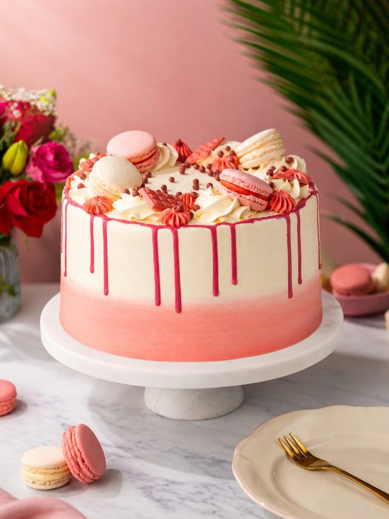 Blush Pink Celebration Drip Cake - Patisserie Valerie