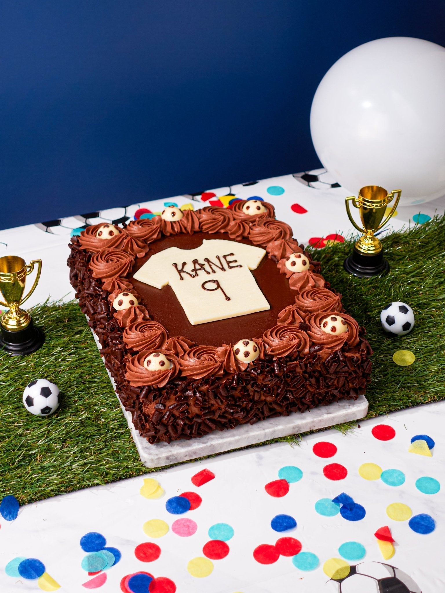 The Kick-Off Bundle - Chocolate Football Cake with World Cup Cupcakes - Patisserie Valerie