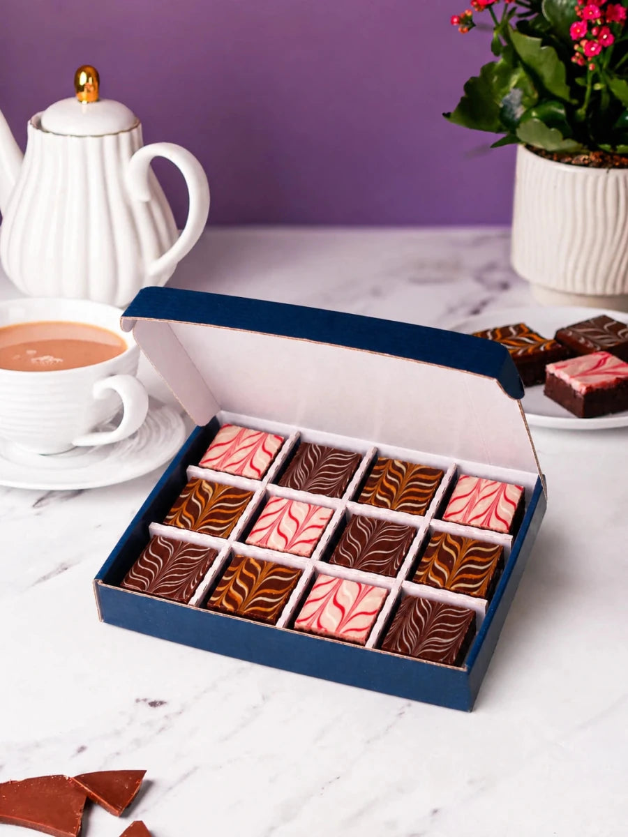 Chocolate Fudge Brownies gift box – new 12-piece layout, image 4