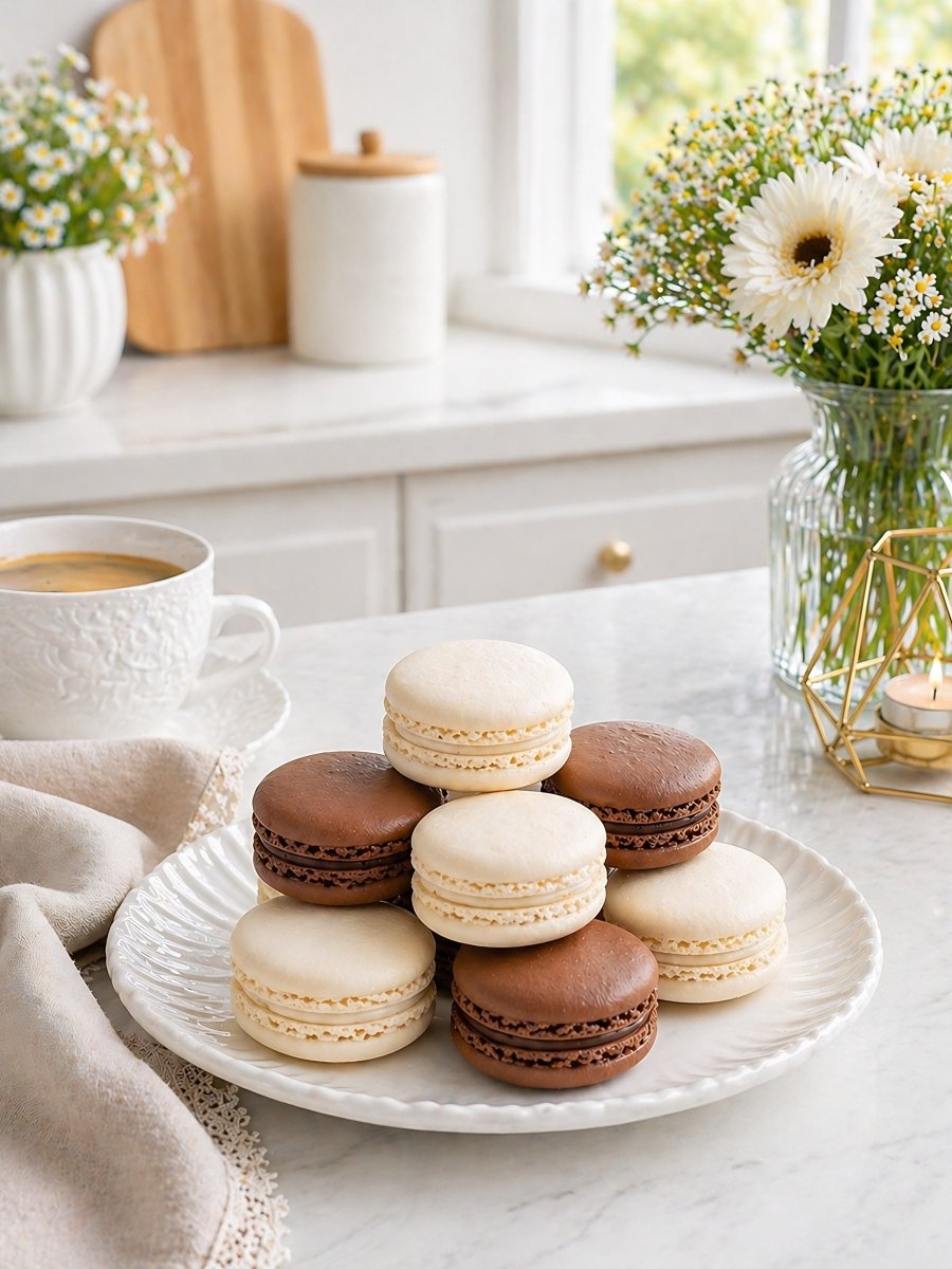 Chocolate & Vanilla Macarons Gift Box - Patisserie Valerie