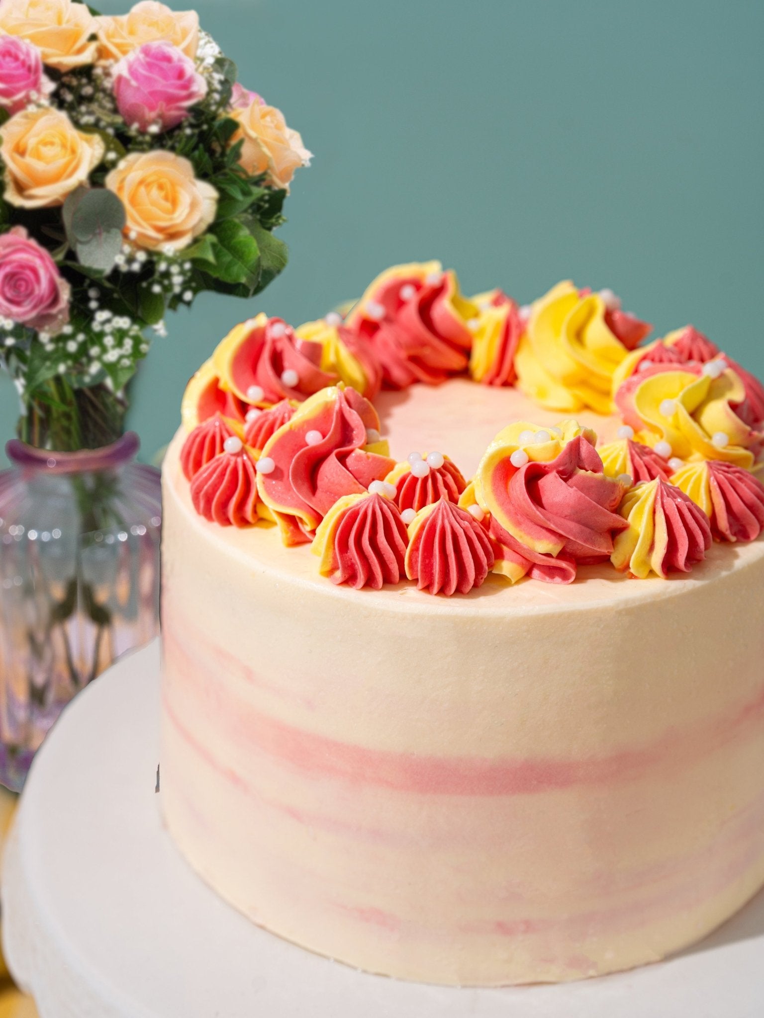 Patisserie Valerie's handmade Classic Rhubarb & Custard Sponge Cake cake delivery 