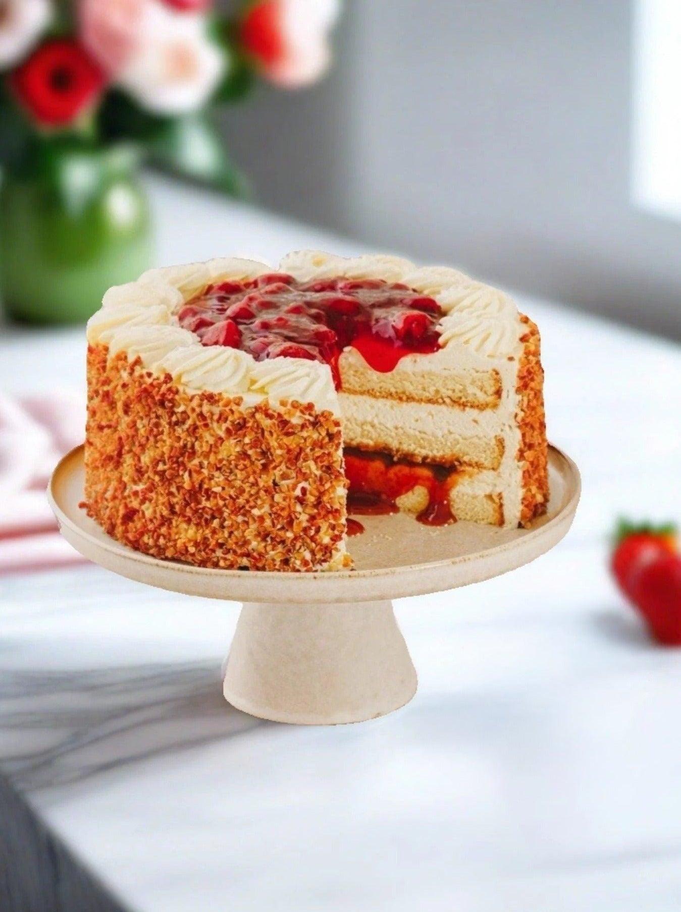 Patisserie Valerie's handmade Classic Strawberry Gateau cake delivery 