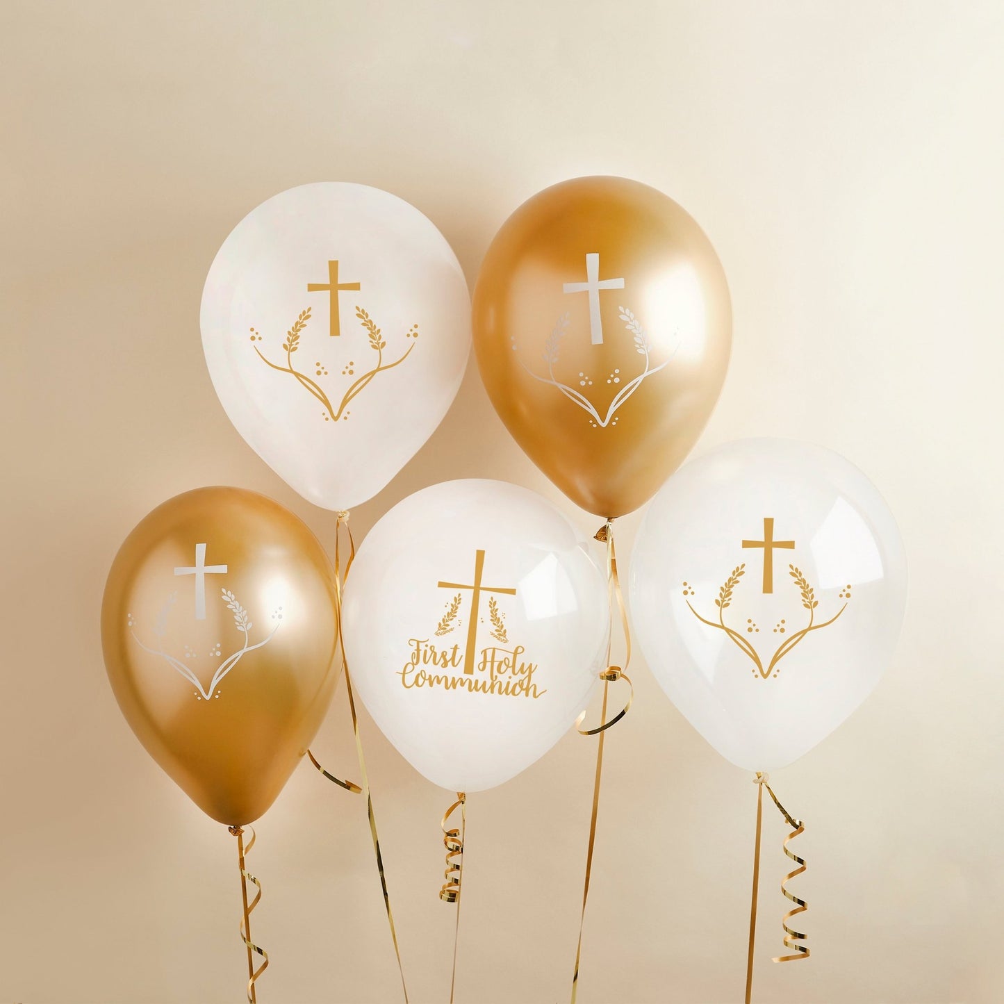 Patisserie Valerie's handmade Communion 12" Latex Balloons - Pack of 5 cake delivery 