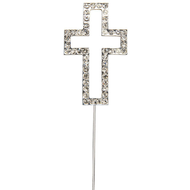 Patisserie Valerie's handmade Diamante Cross On Stem Silver Cake Topper cake delivery 