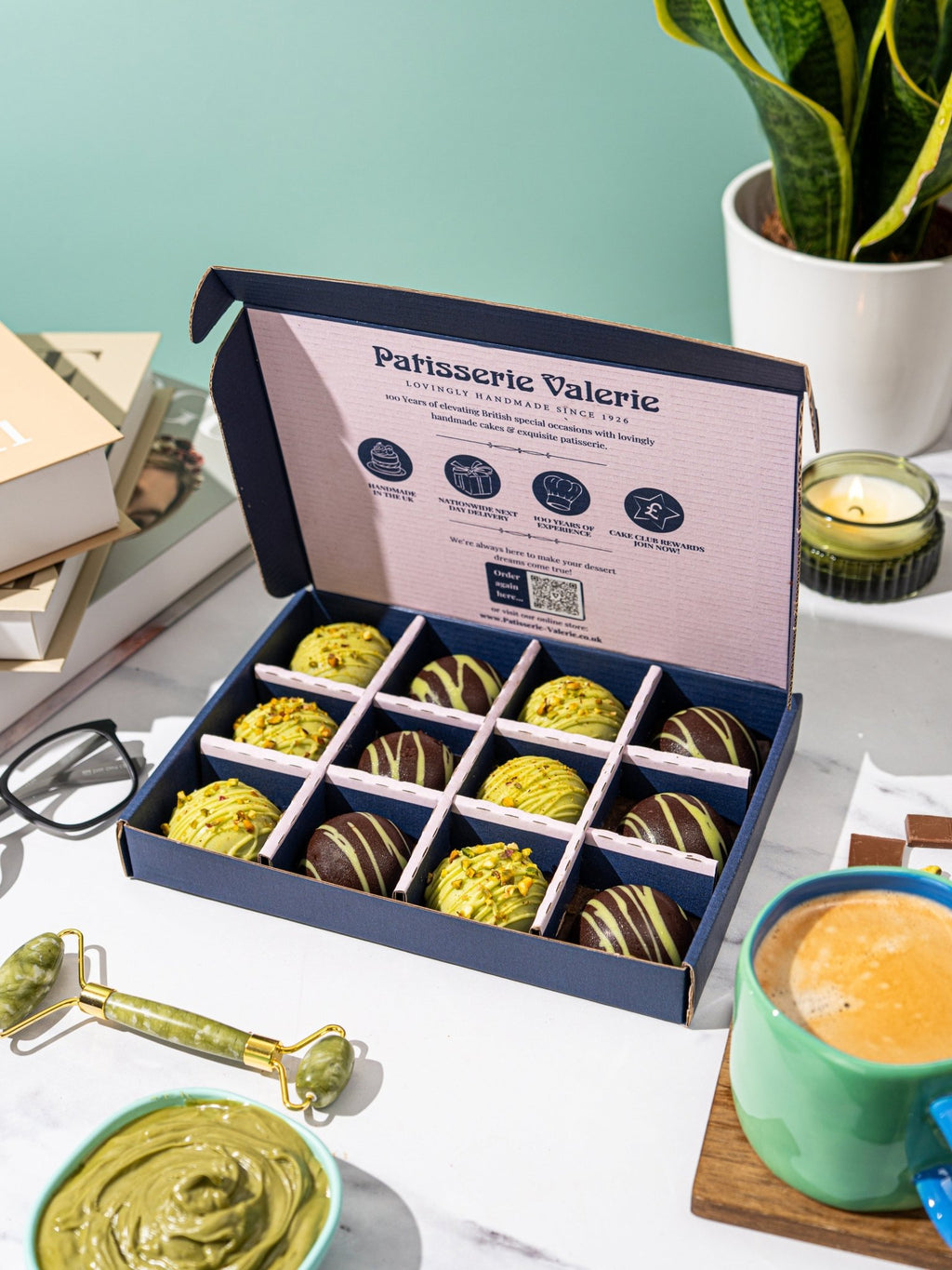 Patisserie Valerie's handmade Dubai Chocolate Bites cake delivery 