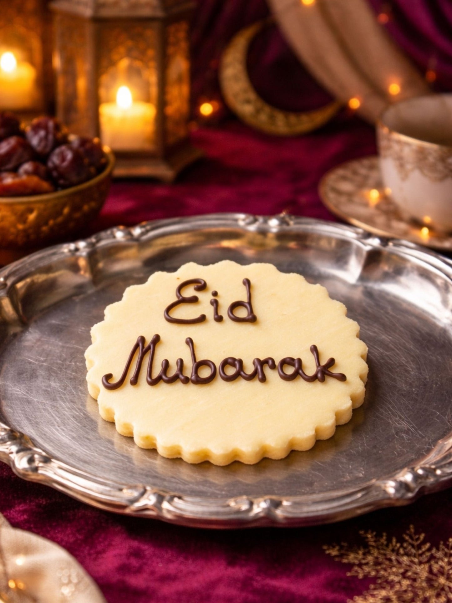 'Eid Mubarak' Inscription - Patisserie Valerie