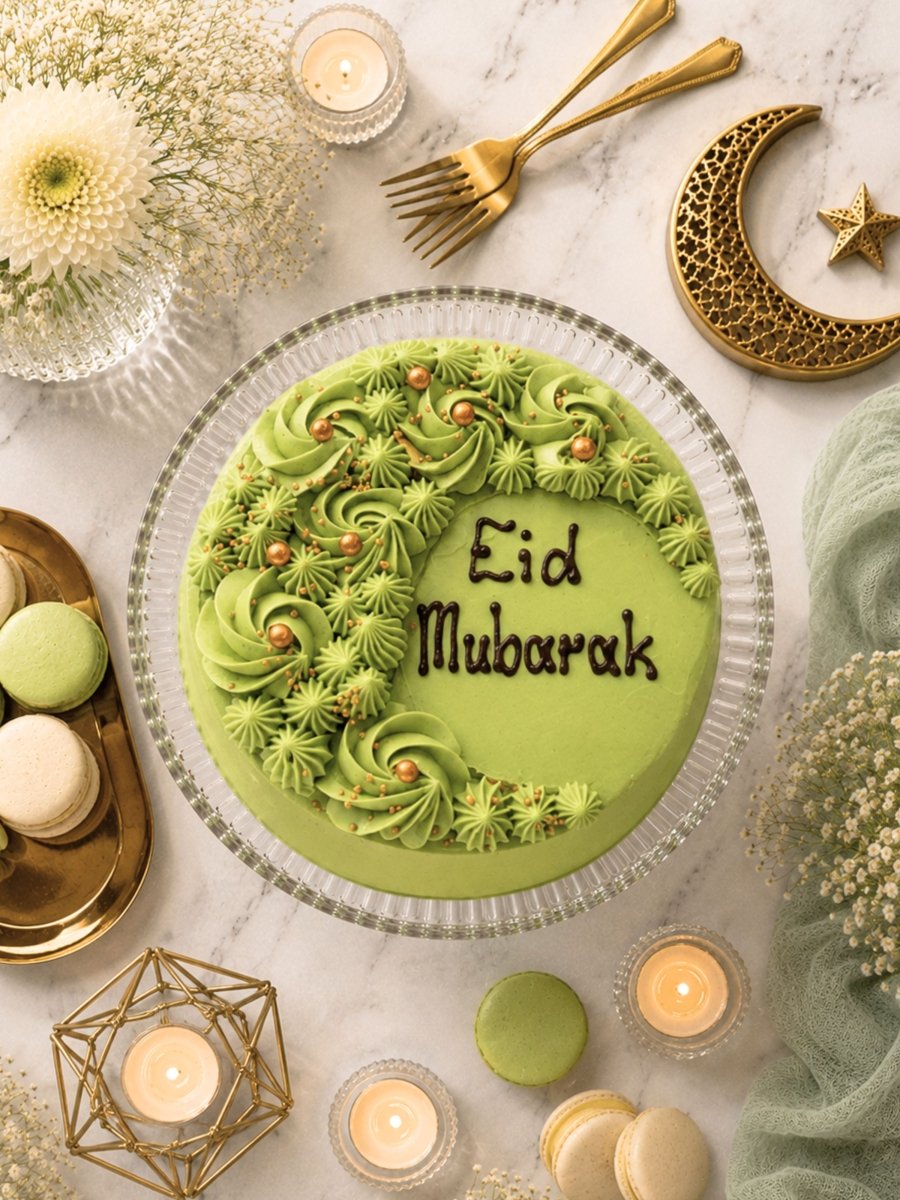 Eid Pistachio & Raspberry Celebration Cake - Patisserie Valerie