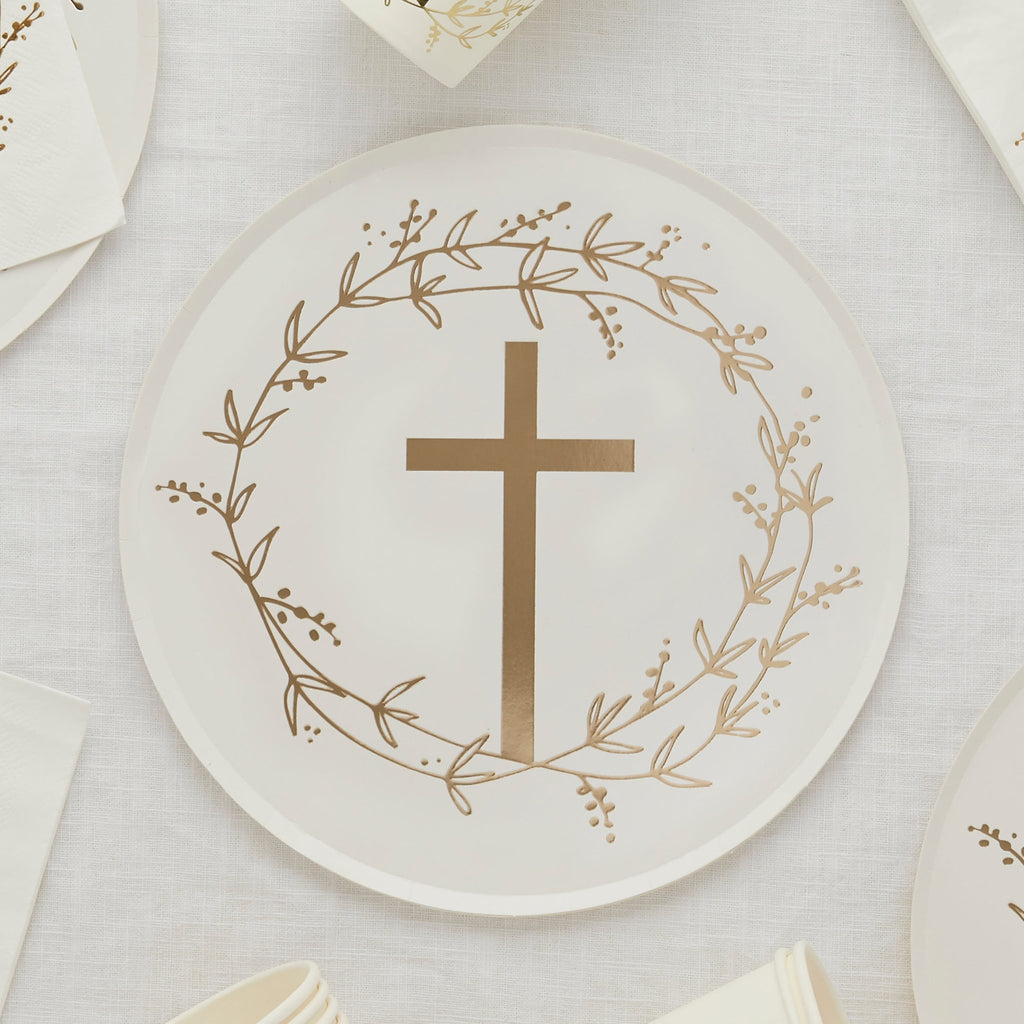 Patisserie Valerie's handmade Gold Cross Acrylic Cake Topper cake delivery 