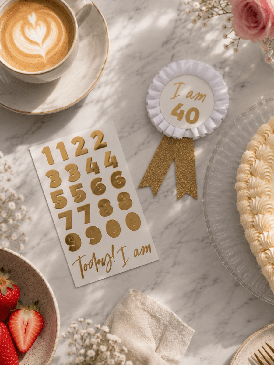 Gold Customisable Birthday Badge - Patisserie Valerie
