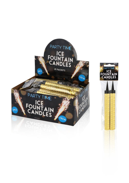 Gold Ice Fountain Candle - Pack of 2