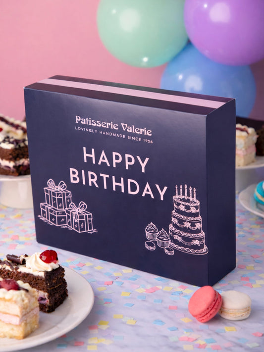 Happy Birthday Cake Slice Box – 10 Assorted Luxury Cake Slices with Gift Box Sleeve