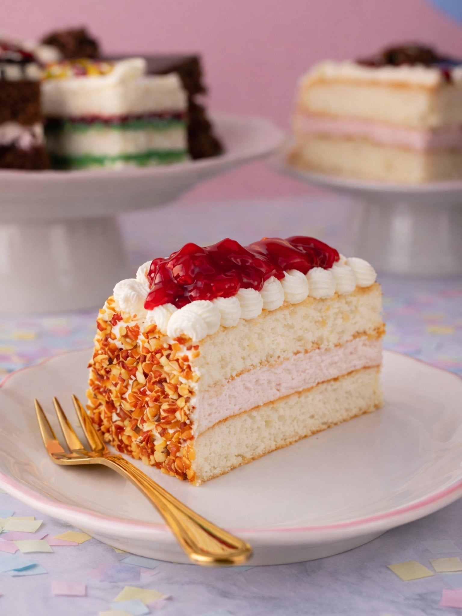 Happy Birthday Cake Slice Box – 10 Assorted Luxury Cake Slices with Gift Box Sleeve - Patisserie Valerie