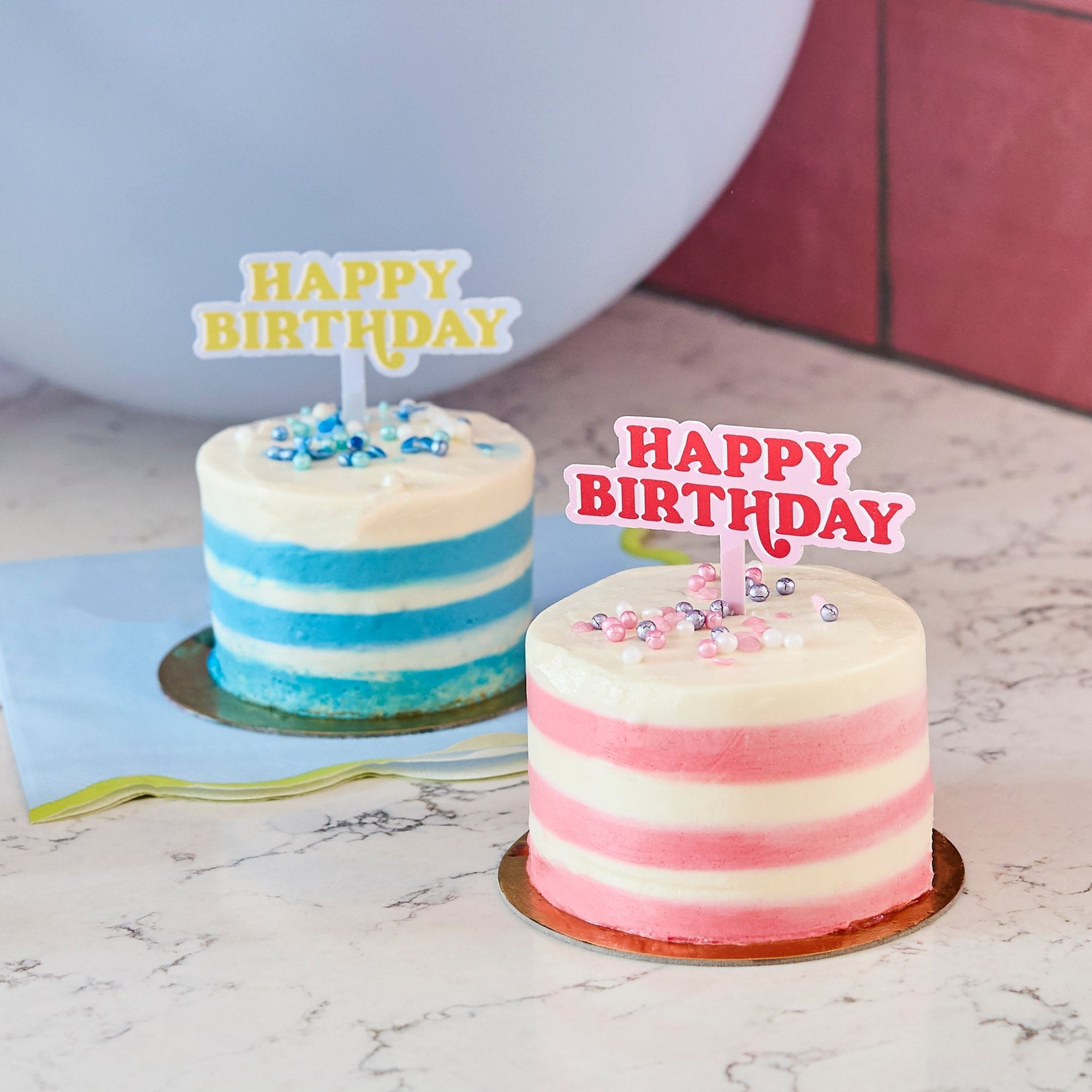 Happy Birthday Cupcake Toppers - Patisserie Valerie