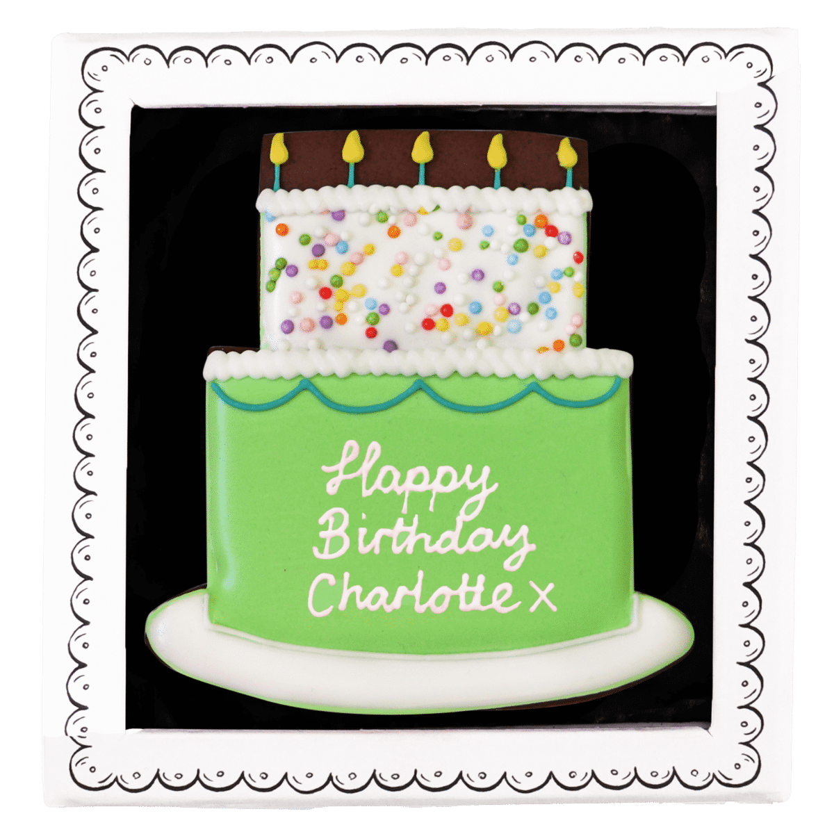 Happy Birthday Green Letterbox Biscuit 15g - Patisserie Valerie