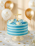 Holy Communion Blue Candy Stripe Cake Bundle - Patisserie Valerie