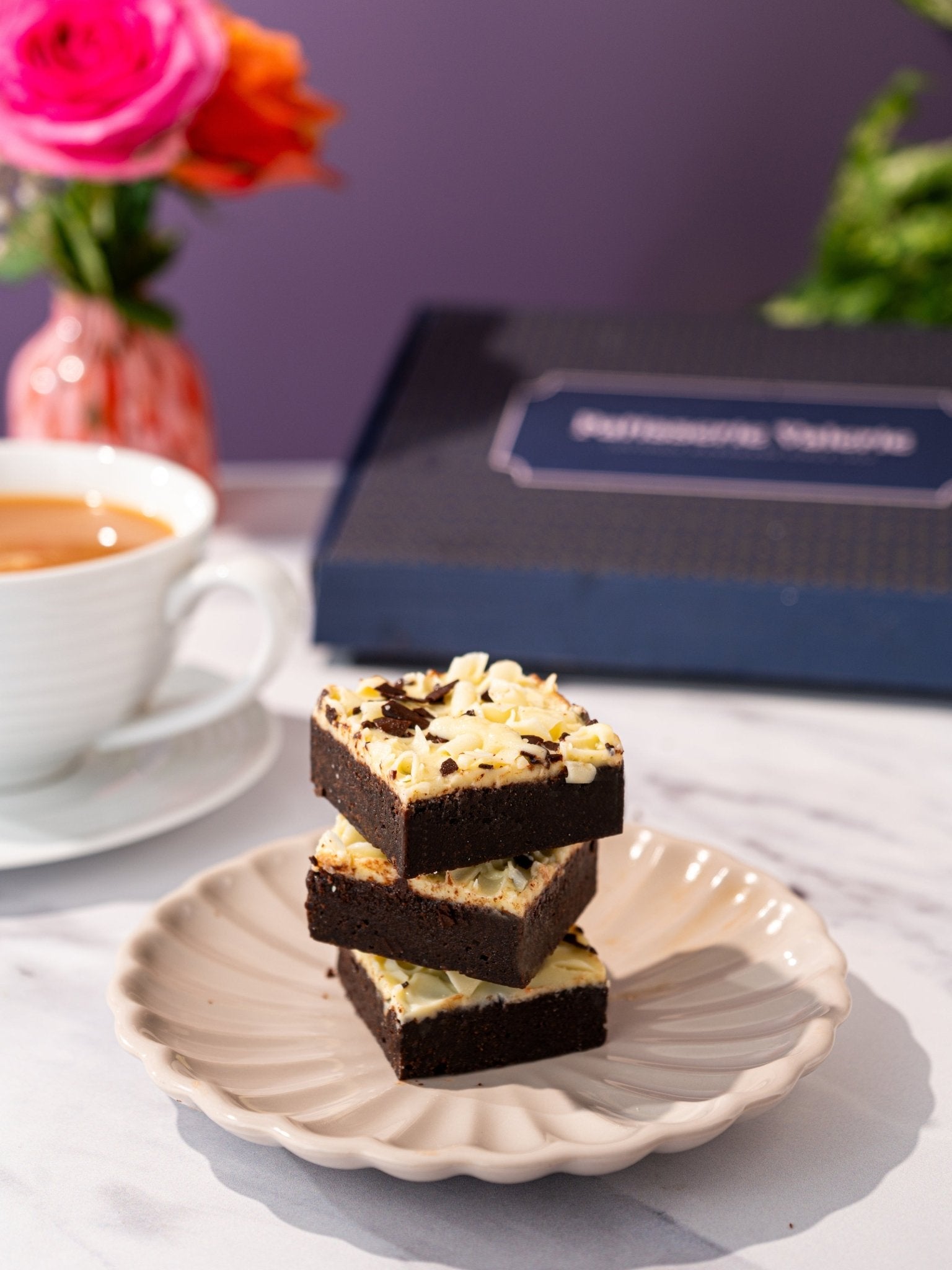 Patisserie Valerie's handmade Happy Birthday Luxury Brownies Gift Box cake delivery 