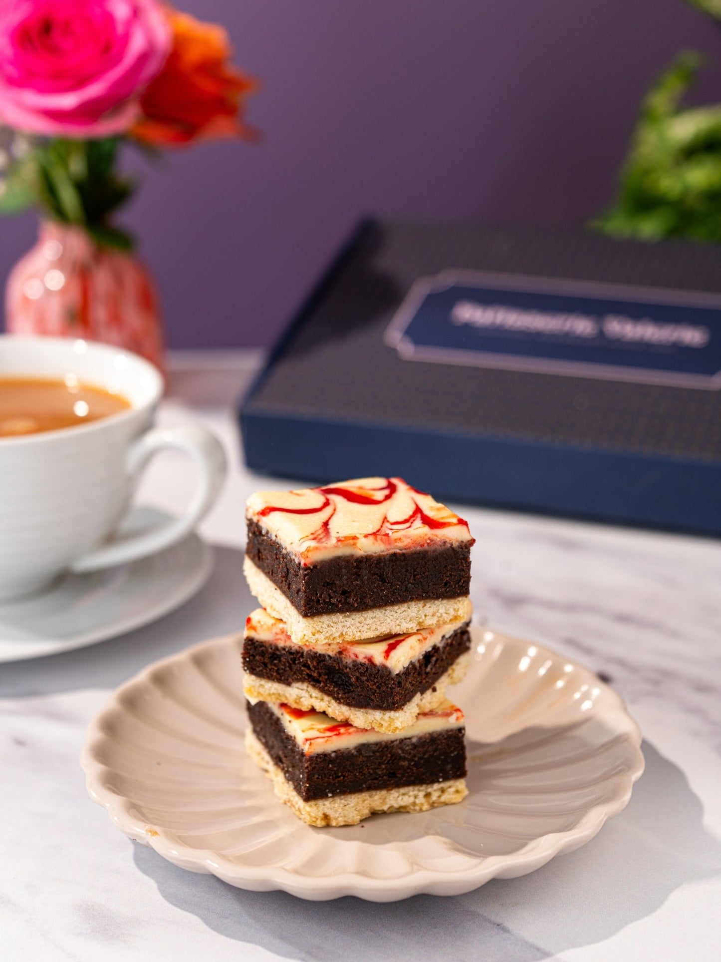 Patisserie Valerie's handmade Happy Birthday Luxury Brownies Gift Box cake delivery 