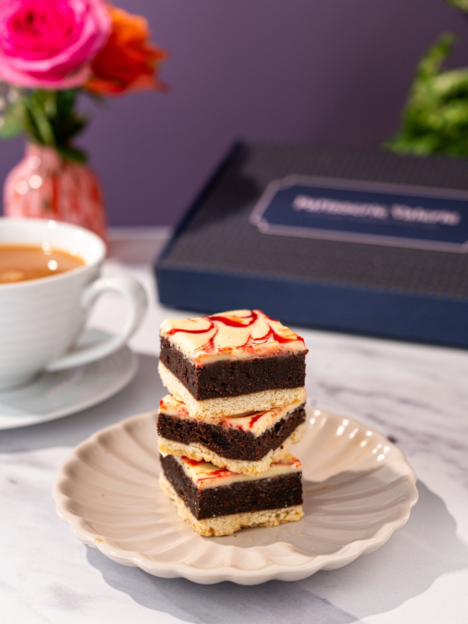 Patisserie Valerie's handmade Happy Birthday Luxury Brownies Gift Box cake delivery 