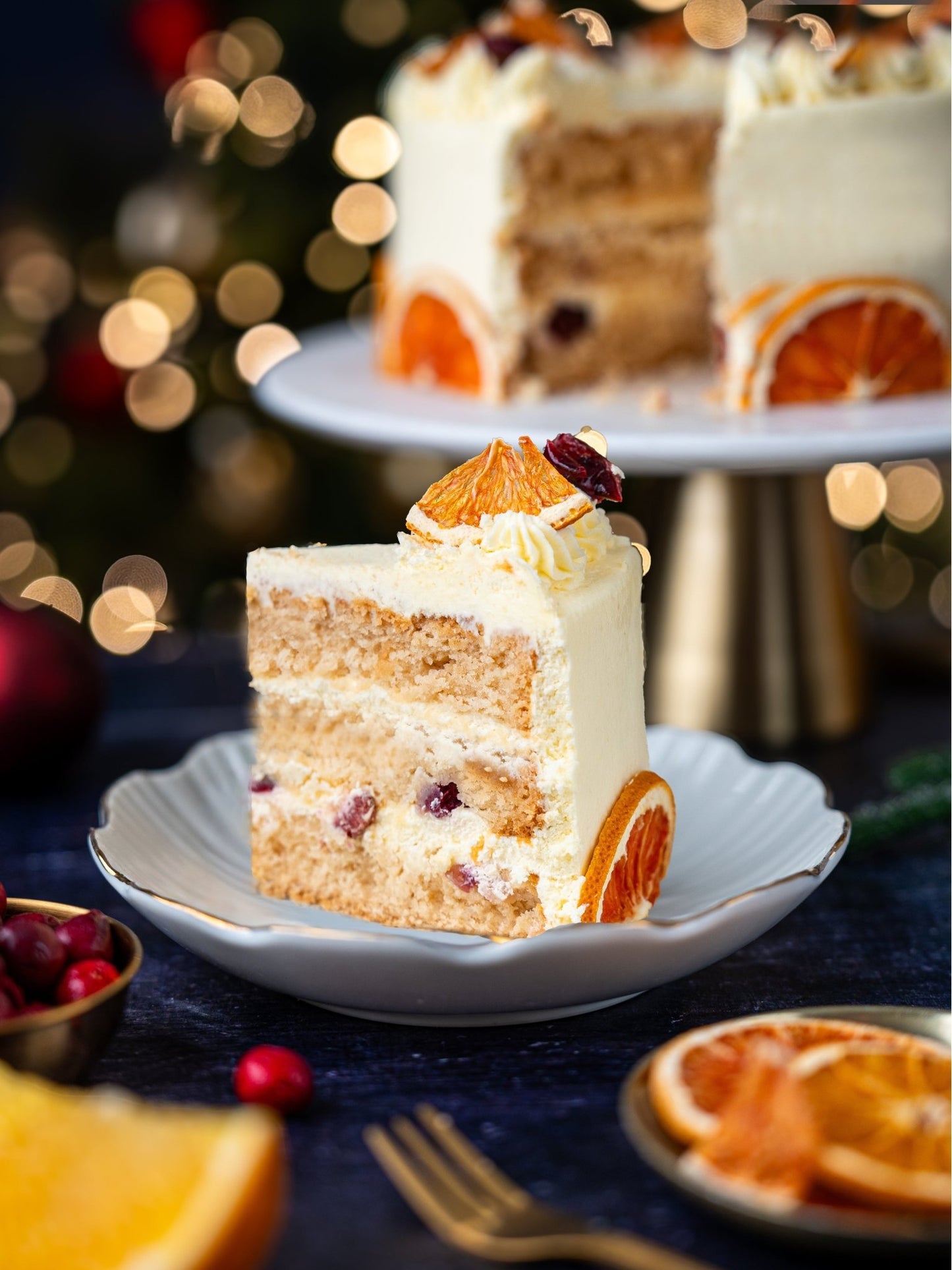 Luxury Clementine & Cranberry Celebration Cake - Patisserie Valerie
