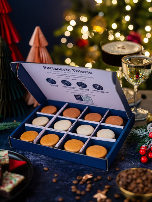 Luxury Macaron Christmas Gift Box – Bailey’s, Champagne & Espresso Martini