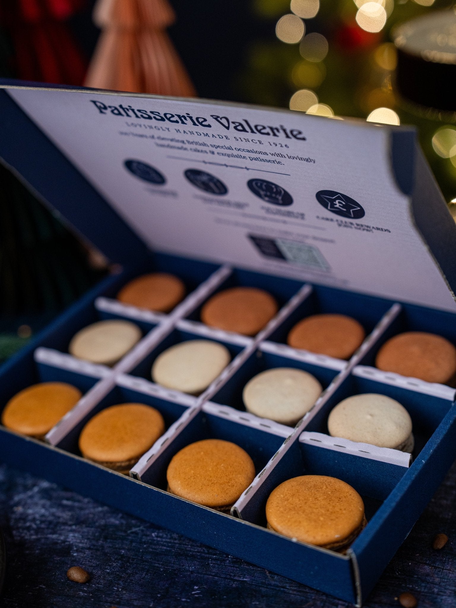 Luxury Macaron Christmas Gift Box – Bailey’s, Champagne & Espresso Martini - Patisserie Valerie
