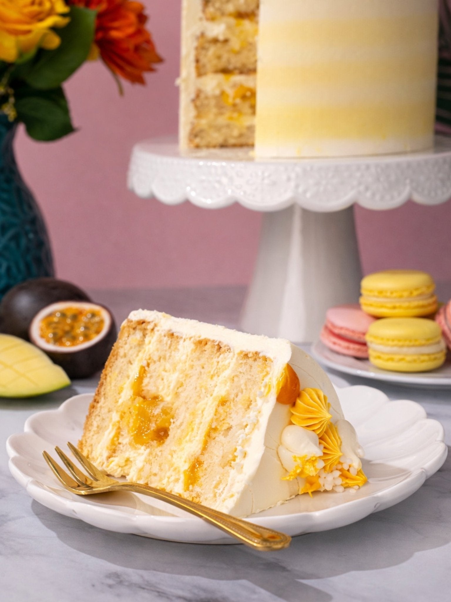 Mango & Passionfruit Cake - Patisserie Valerie