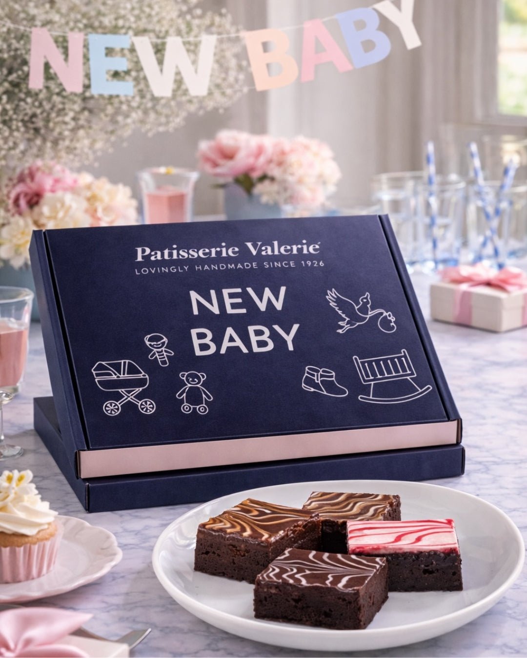 New Baby Chocolate Fudge Brownies Gift Box - Patisserie Valerie