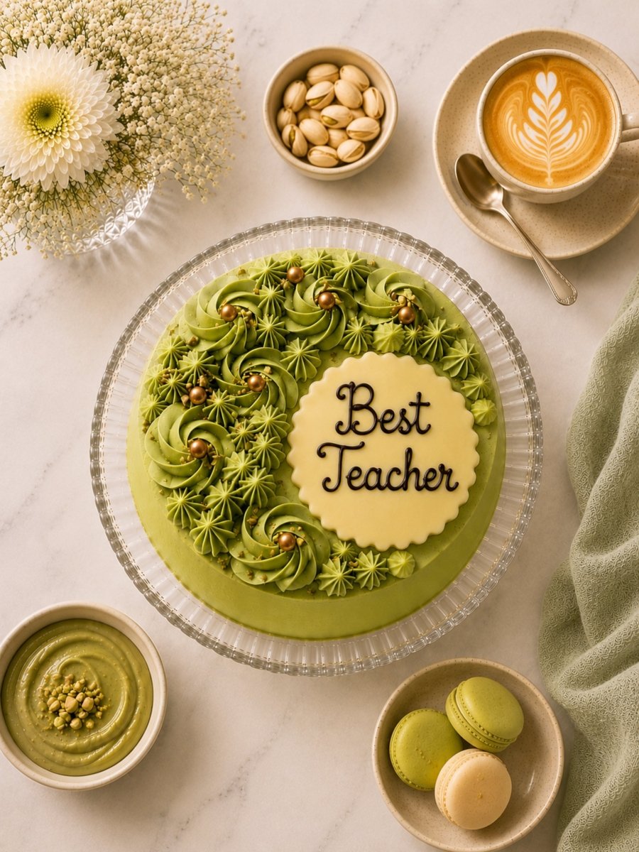 Personalised Pistachio & Raspberry Celebration Cake - Patisserie Valerie