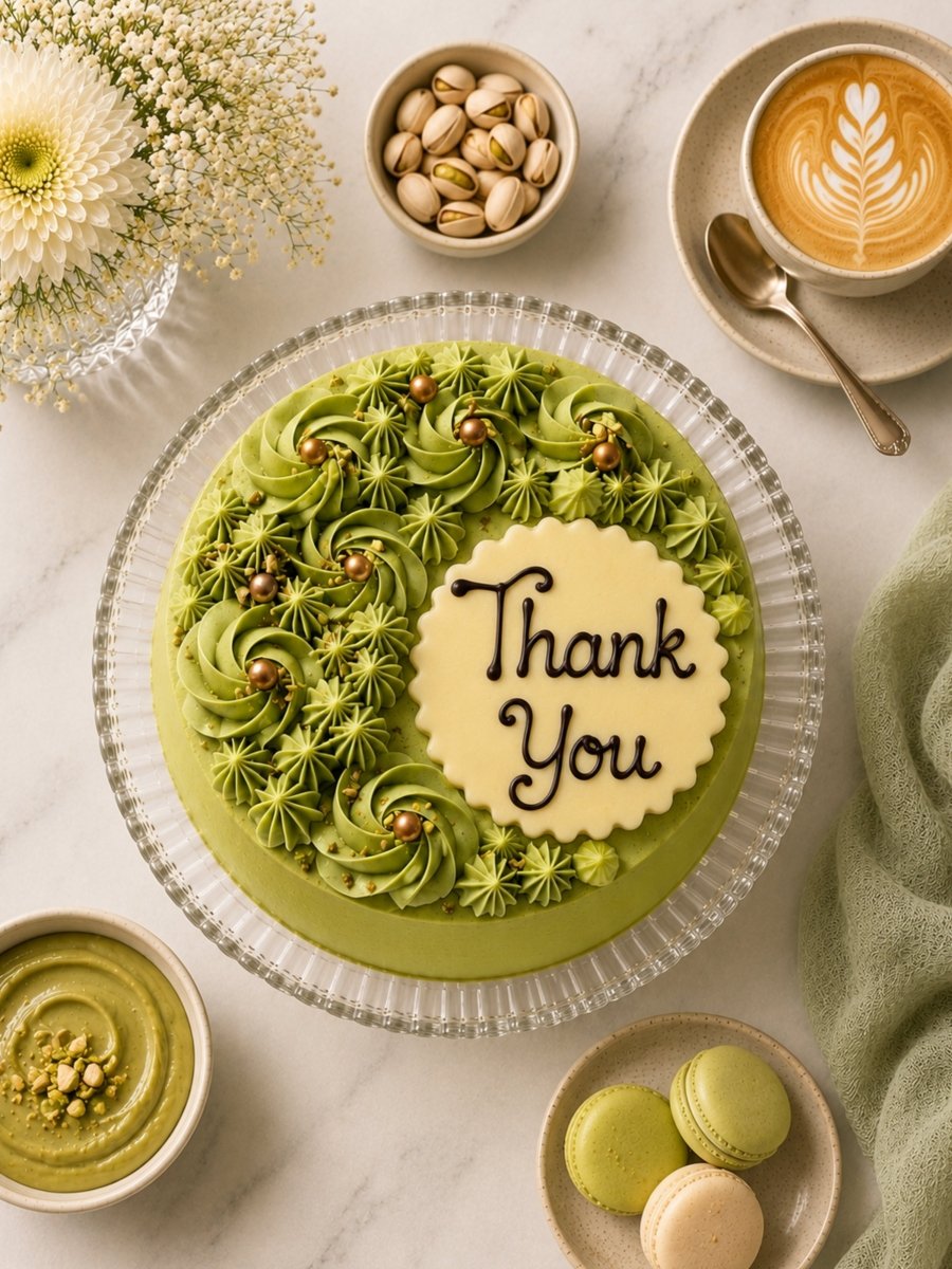 Personalised Pistachio & Raspberry Celebration Cake - Patisserie Valerie