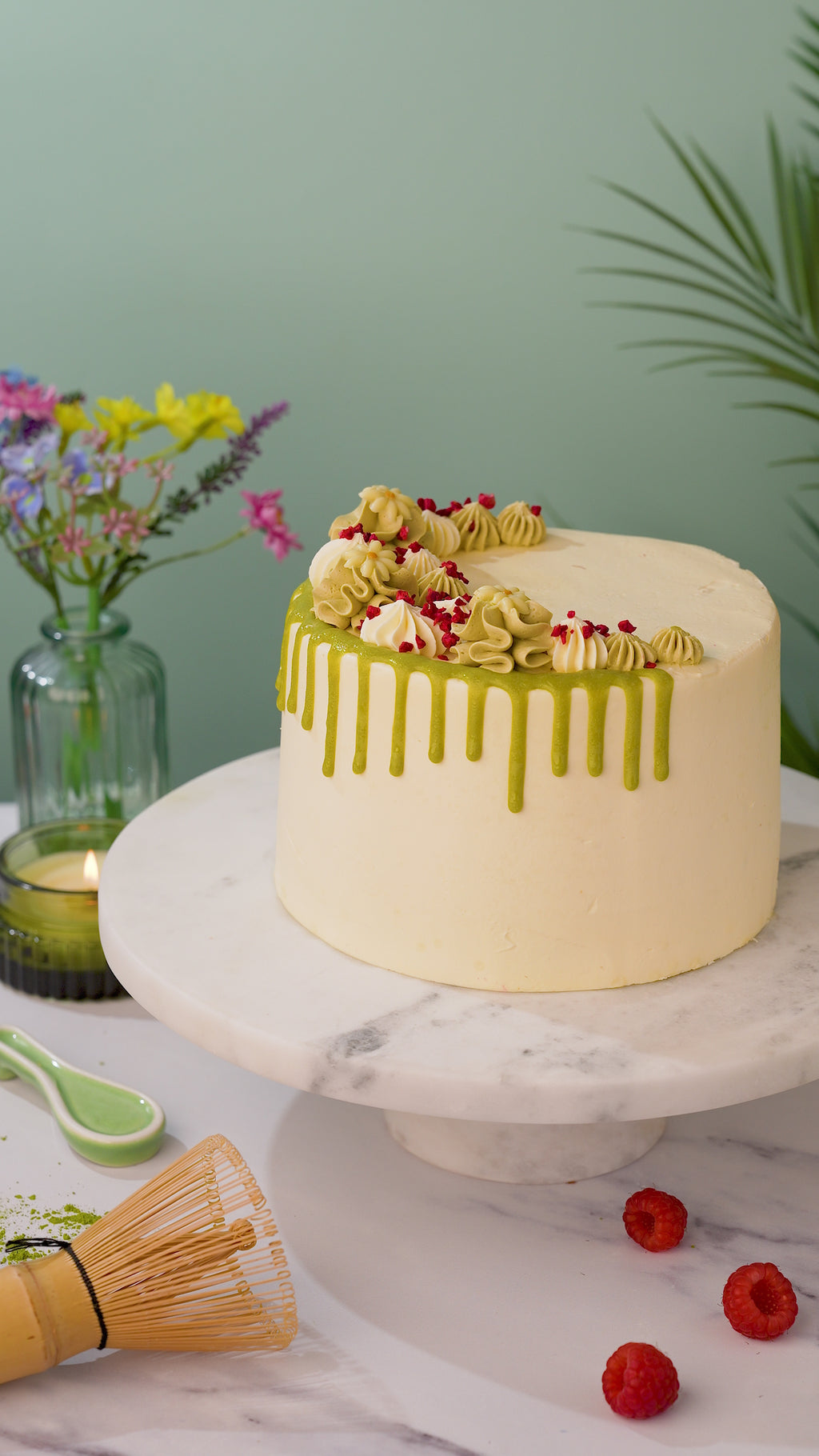 Matcha & Raspberry Indulgence Cake