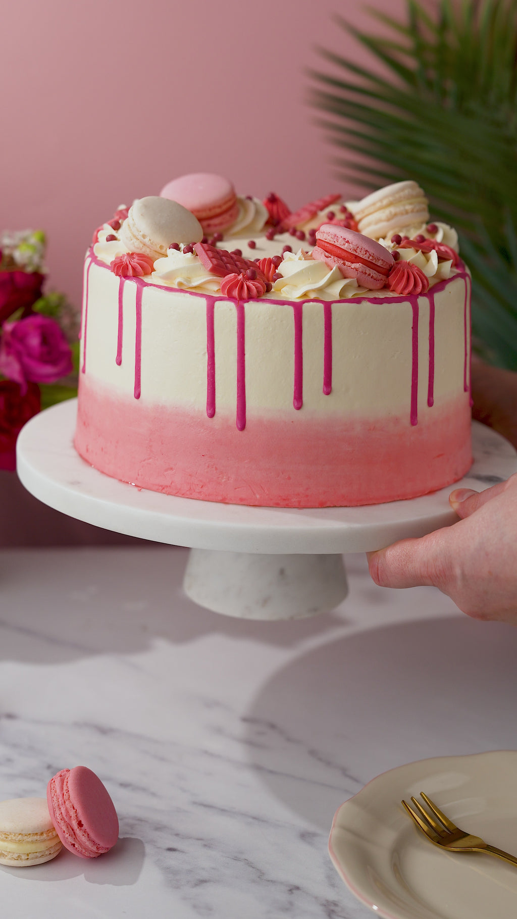 Blush Pink Celebration Drip Cake