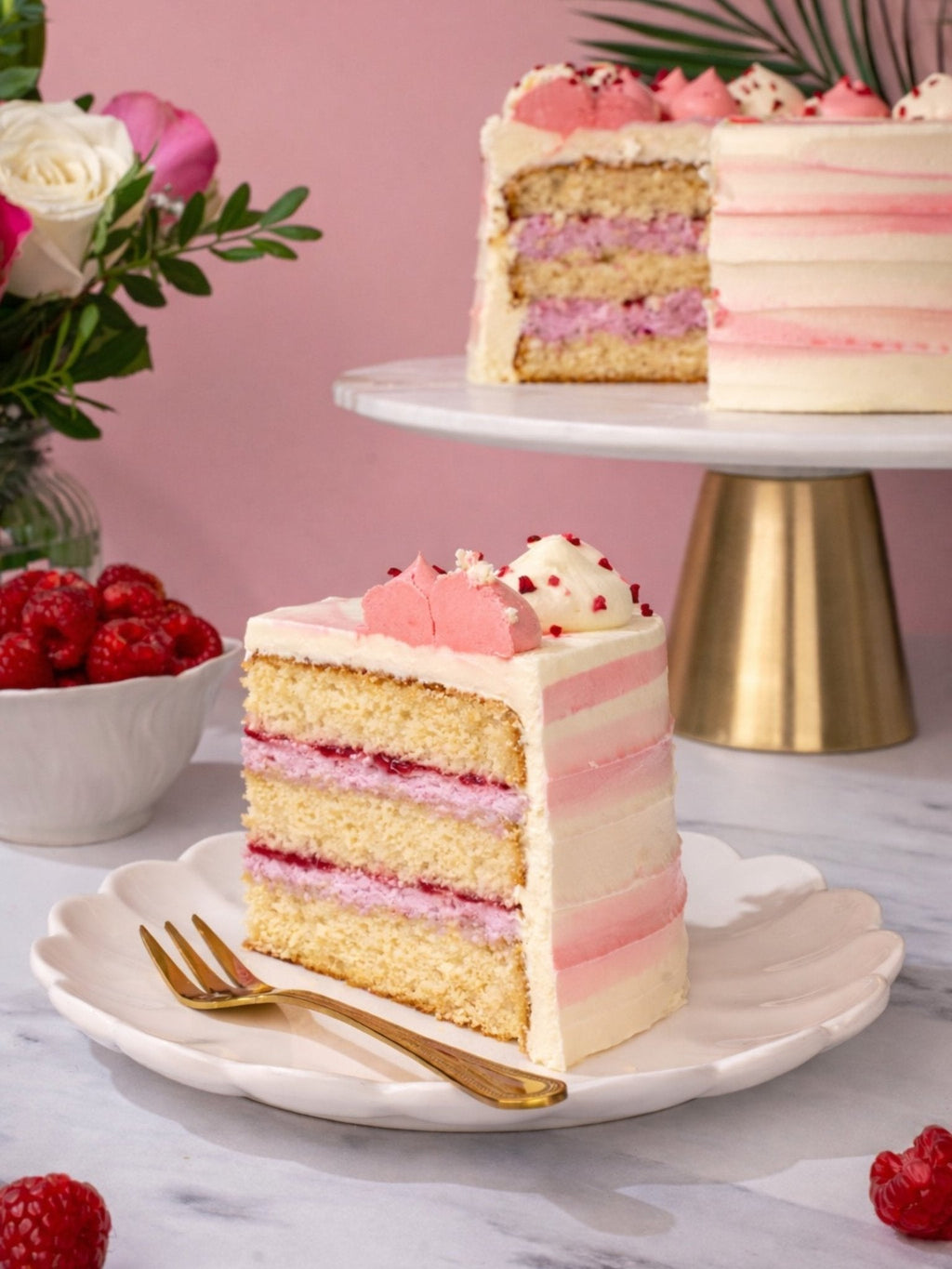 Ultimate Raspberry Ripple Cake
