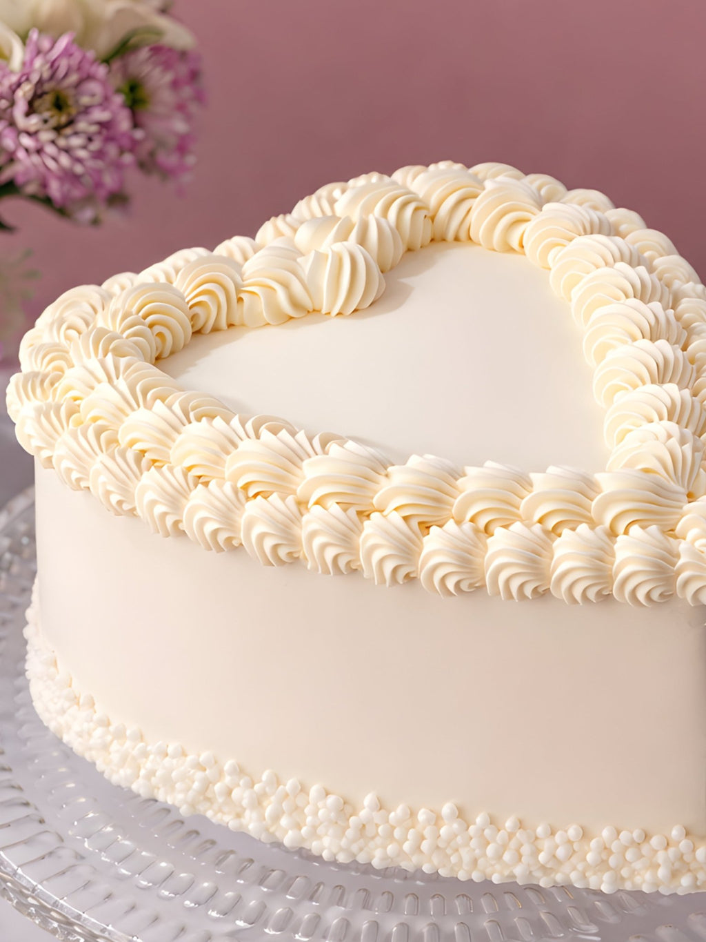 White Love Heart Cake