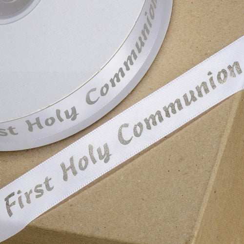 Printed Communion Ribbon Silver